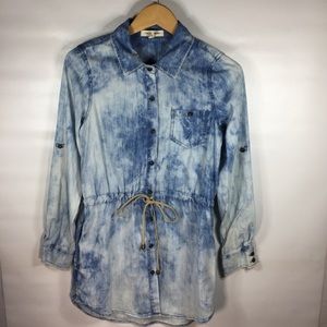 Jean acid wash long shirt/dress
